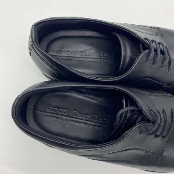 ECCO Citytray Black Leather Derby Cap Toe Dress Shoes EU 43 US 9-9.5 Tray Tech main image 6